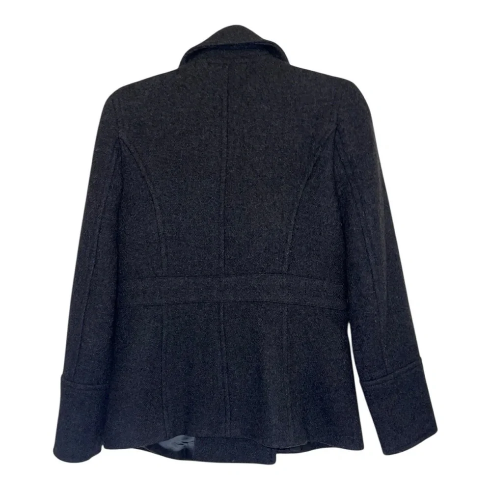 J. Crew Charcoal Dark Gray Stadium Cloth Nello Gore Wool Blend Pea Coat - Picture 10 of 11